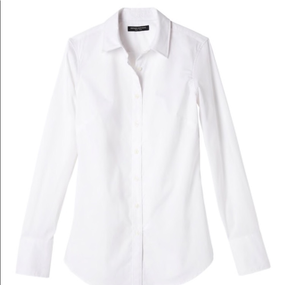 New Tailored-Fit White Button-Up Shirt